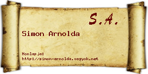 Simon Arnolda névjegykártya
